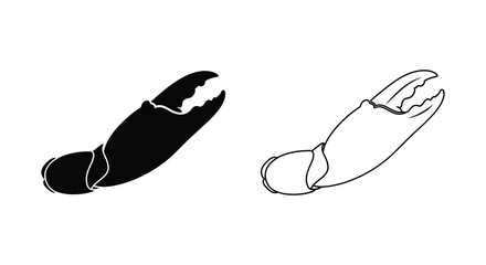 Two crab claw illustrations one dark and one light in a striking silhouette © Rina