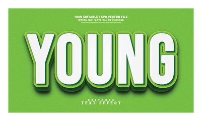 Editable text effect young 3d text style