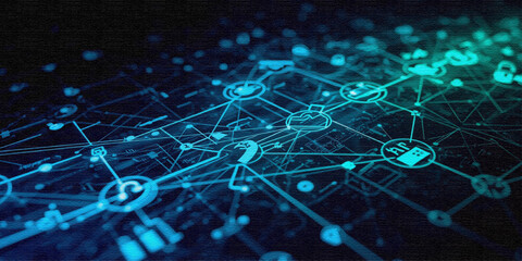 Obraz premium Global Data Cloud and Online Communication Concept