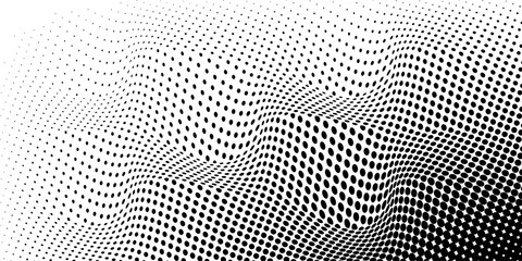 Wave halftone pattern. Halftone dots background. Vector © isma