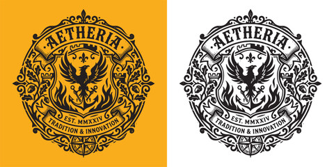 Aetheria Phoenix Crest with Anchor and Castle Towers © Hamdani