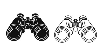 Two pairs of binoculars in black and white a striking silhouette © Rina