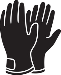 Obraz premium Protective gloves icon in silhouette on white background.