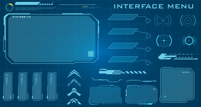 High Tech HUD Interface Menu Panels for Game UI