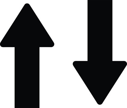 Up and down arrows bold minimal icon representing increase decrease direction comparison navigation and data movement concept
