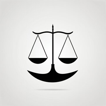 Klassische Justitia Waage als minimalistisches schwarzes Icon