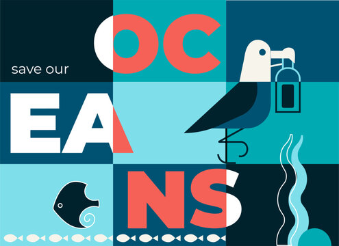 Save Our Oceans Seabird Conservation Poster