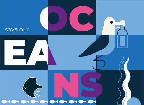 Save Our Oceans Seabird Conservation Poster