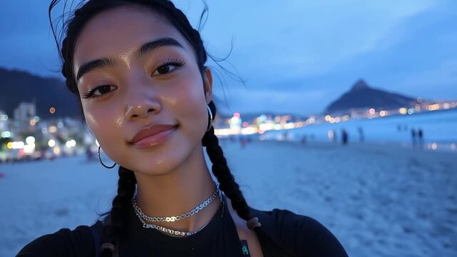 健康的な魅力を持つアジア人女性