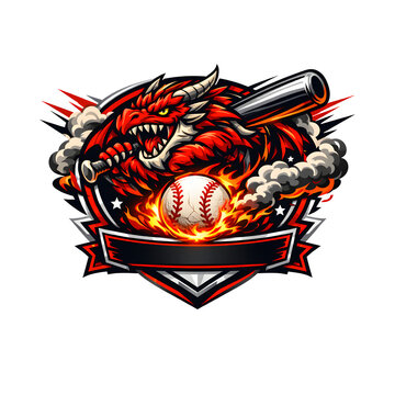 baseball red dragon logo