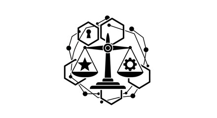 Black and white scales icon design.