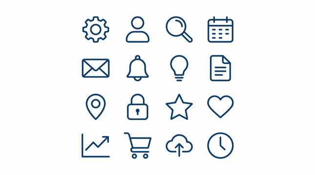 Collection of web interface icons.