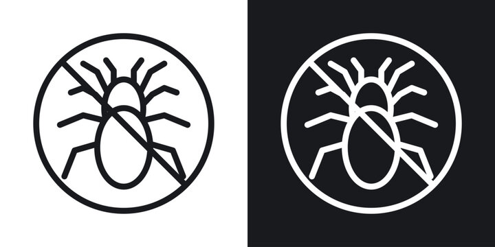 No parasitic insects sign set in black and white stroke lines
