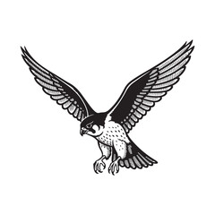 Obraz premium A gray winged symbol on a white background