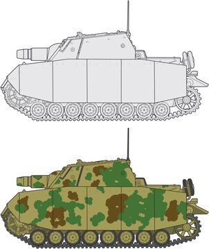 german_ww2_assault_gun_side_view_set.eps