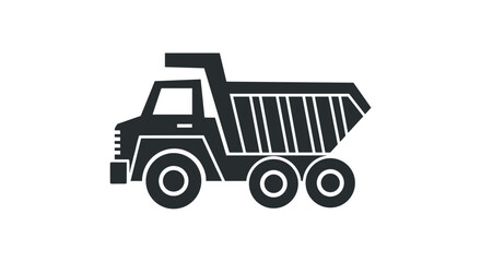 Dump Truck Icon - Construction Vehicle Silhouette. © nizar