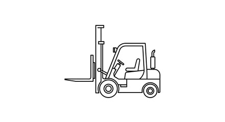 Fototapeta premium Forklift Truck Outline Icon - Warehouse Vehicle for Logistics and Material Handling.