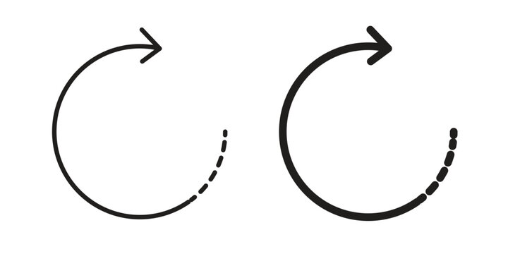 Rotate right icon with editable stroke and solid design vectors