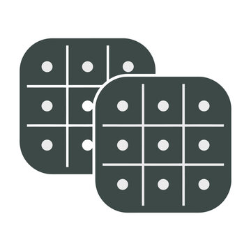 A vector illustration featuring two domino tiles for gaming