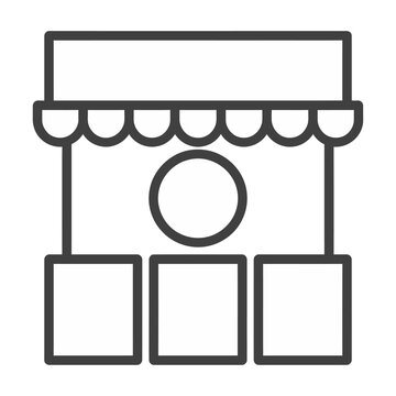 A simple vector illustration of a storefront with a canopy