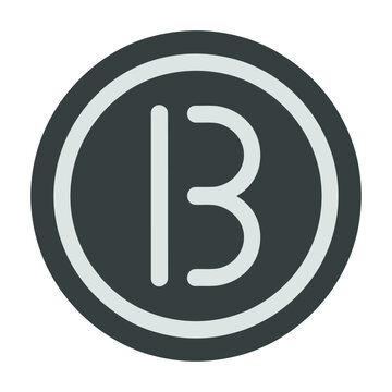 A minimalist vector logo featuring the letter B in a double circle design