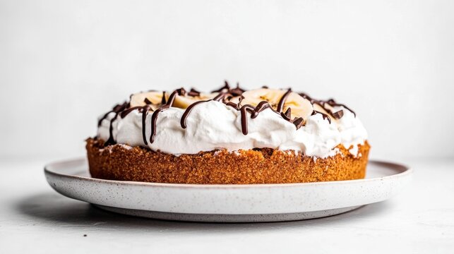 Delicious Banoffee Pie Dessert with Cream and Banana Topping