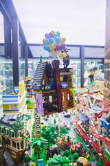 Fototapeta premium Moscow, Russia. - June 23, 2025: Lego construction kit, old models. Collection of the famous toy series