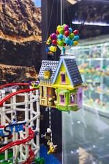 Fototapeta premium Moscow, Russia. - June 23, 2025: Lego construction kit, old models. Collection of the famous toy series