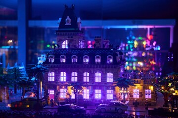 Fototapeta premium Moscow, Russia. - June 23, 2025: Lego construction kit, old models. Collection of the famous toy series