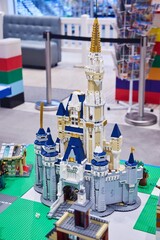 Fototapeta premium Moscow, Russia. - June 23, 2025: Lego construction kit, old models. Collection of the famous toy series