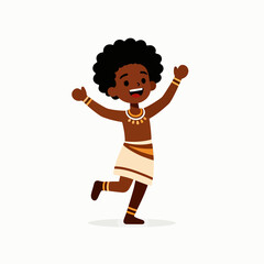 Fototapeta premium African Child Dancing – Traditional Culture and Joy Illustration
