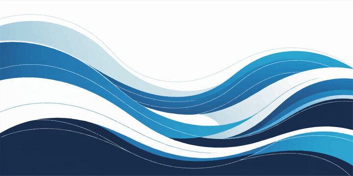 Abstract blue wave background design featuring a fluid water flow with light curves and vector lines for a modern motion pattern wallpaper