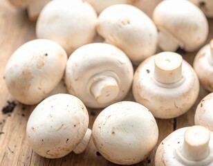 Fresh Button Mushrooms &mdash; Natural Ingredient Texture