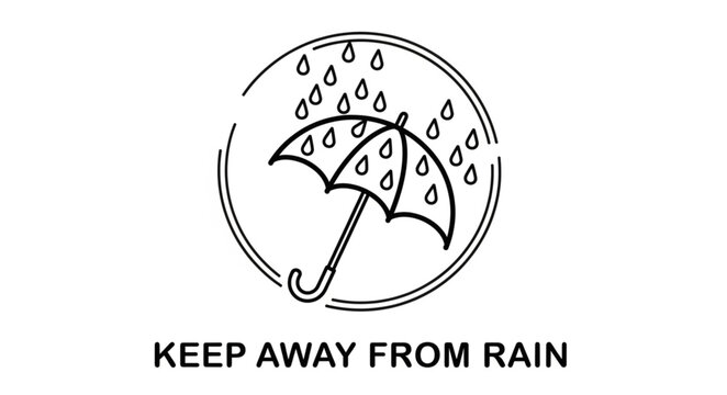 Keep Away From Rain Symbol Illustration.