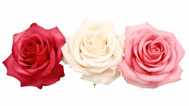 Color Roses Isolated Floral Closeup