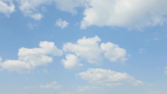 Cloudscape, Timelapse of Blue sky cloudscape with white clouds creating a calm background for clean presentation use
