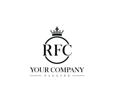 Elegant RFC Monogram Logo with Crown &ndash; Luxury Royal Initials Branding Template