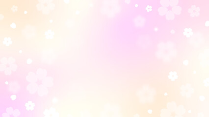 桜 春 ふんわり ゆめかわ グラデーション 配信 サムネイル バナー デザイン 背景 イラスト 