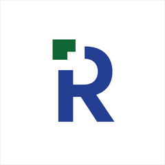 Fototapeta premium Modern Letter R Logo with Abstract Green Accent Minimal Corporate Branding Design