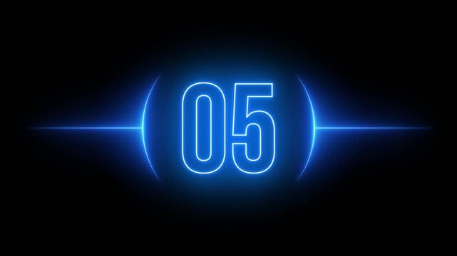 Futuristic Blue Neon Countdown Timer Animation
