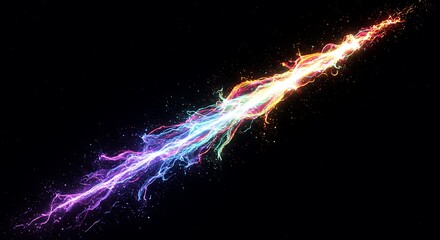 Abstract colorful energy stream on black background for creative designs