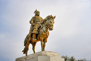 Obraz premium Monument to Ubashi Khan warrior in Elista, Kalmykia Republic of Russia