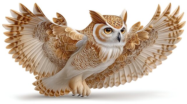 Realistic owl in flight artistic wildlife design high resolution picture