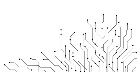 Obraz premium Abstract technology circuit diagram on white background.High tech circuit board connection system.Vector abstract technology on white background.