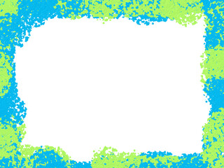 Obraz premium Colorful floral frame illustration featuring summer nature elements like green leaves and butterflies in a vibrant vector art design for decorative spring cards
