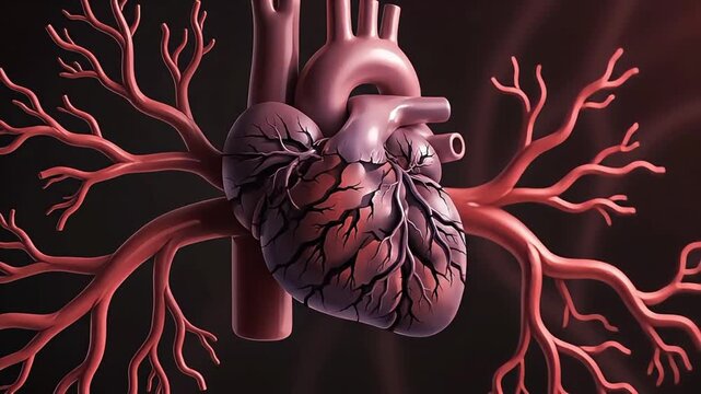 Human Heart Anatomy Medical Illustration.