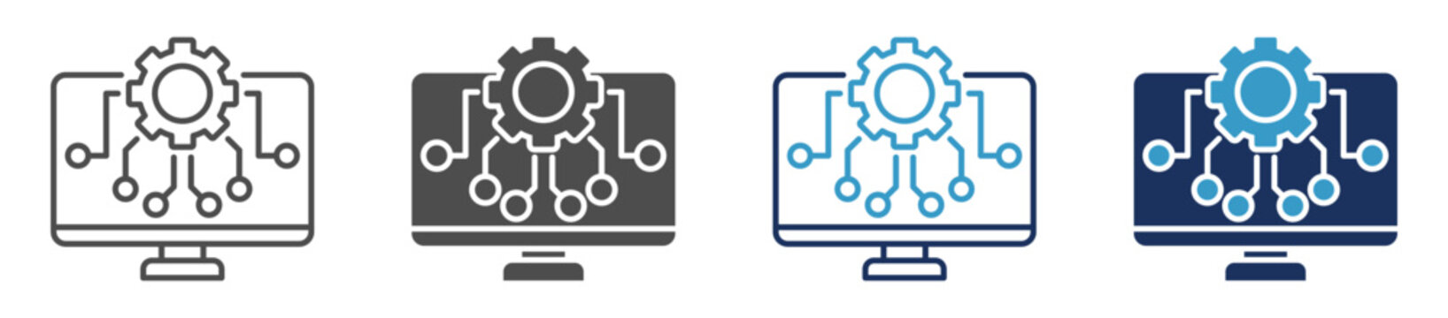 computer system multi purose icon set