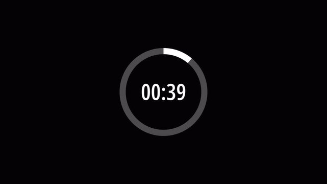  countdown timer 45 sec animation with transparent background with alpha channel in 4k.countdown timer from 45 sec to 0sec .

