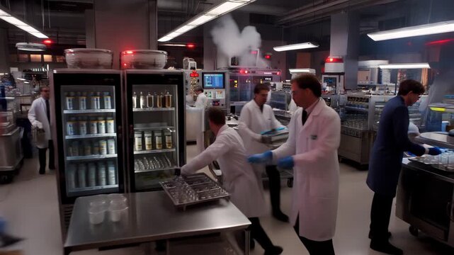 Laboratory staff urgently handle critical alerts and equipment issues. Instruments and personnel act promptly to manage urgent alarms and coordinate critical responses efficiently
