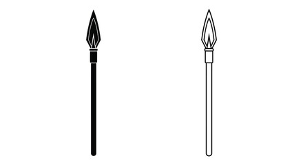 Two spearheads one angled depicted in a striking black and white silhouette © MdAbulBasher
